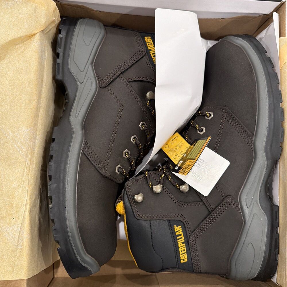 CAT Striver Soft Toe Industrial Brown Boots Men's Size 13 Wide - New With Box - Picture 10 of 13